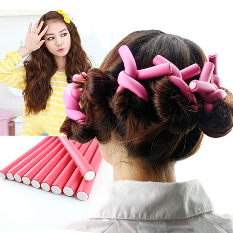 42pcs Beauty Salon Heatless Flexible Hair Rollers Curlers Soft Foam Flexi Twist Curling Rods for Short Long Hair
