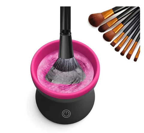 Electric Makeup Brush Cleaner Machine  Automatic USB Cosmetic Brush -rose