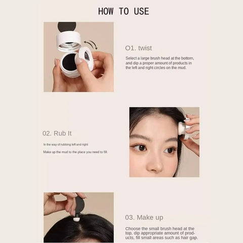 Bald Coverage Hair Filling Powder/  Hair Makeup Hair Filling with 2 Brushes Forehead Trimming Hairline Repair