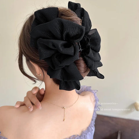 black scrunchie fascinators elegant large Hair claw