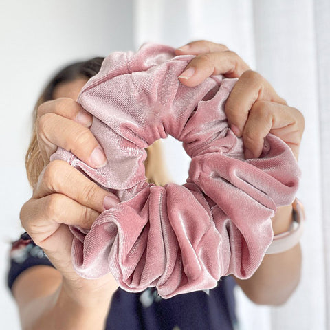 Hair Ties for Thick Hair - Solid Color Oversized Intestine Loop Scrunchies