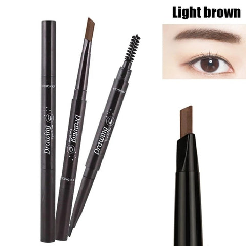 Waterproof 5 Colors Natural Makeup Double Heads Automatic Eyebrow Pencil Waterproof Long-lasting Easy Ware Eyebrow Pen With Eyebrow Brush